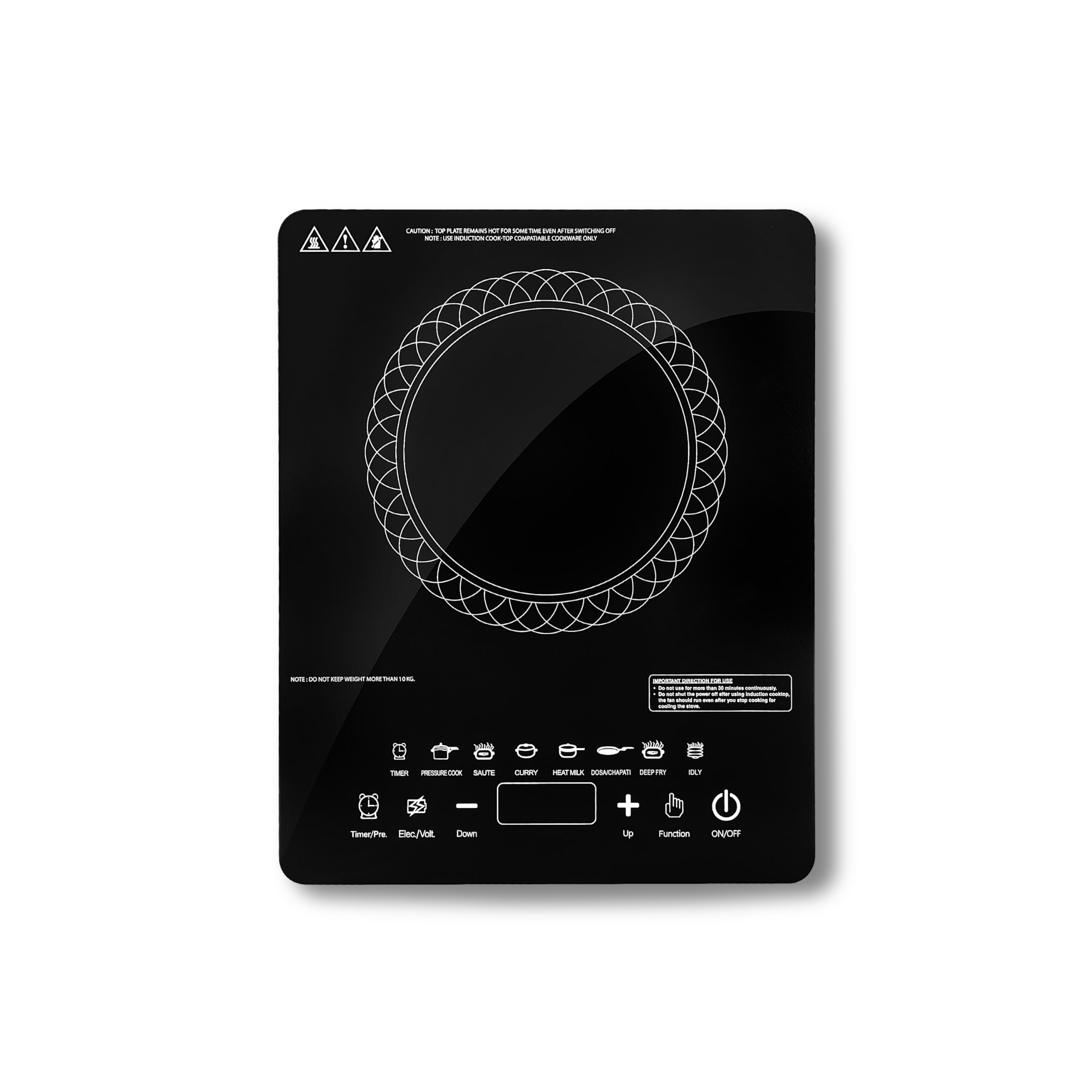 Pencil-Viva Touch Induction Cooktop 1800W|Indian menu options|High voltage sure Protection|1 year warranty-image-12