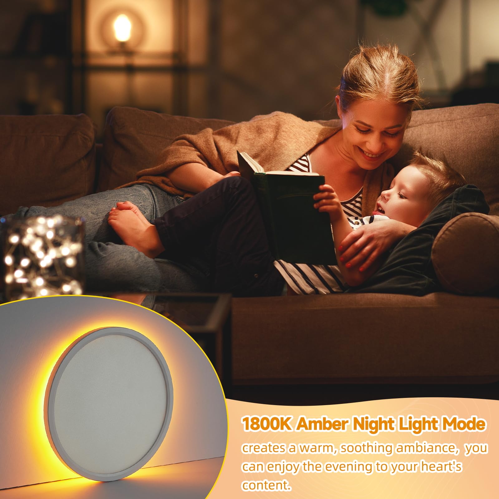 Plafoniera Led Soffitto Dimmerabile con Timer, 36W Lampadario LED Soffitto con Telecomando & Luce Notturna, Moderna Plafoniere Rotonda per Cucina, Bagno, Camera da Letto, Soggiorno Ø39cm