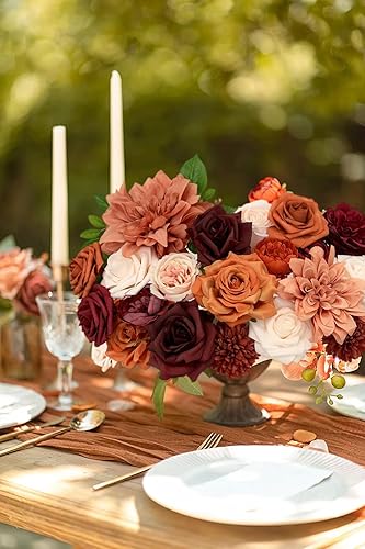 Miniatura 3 de Juego de caja de ramo de flores artificiales de rosas artificiales, flores falsas con tallos para bricolaje, decoración de despedida de soltera,