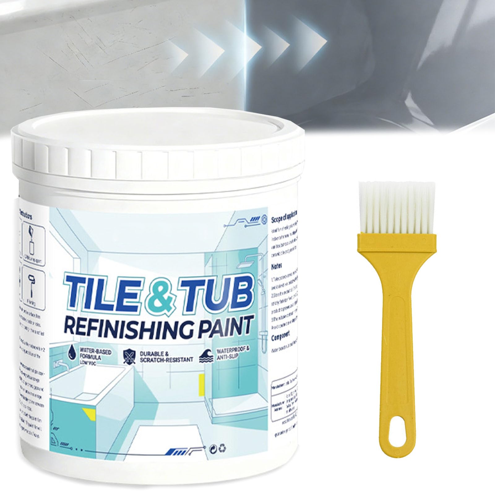 2026 New Tile Refinishing Paint, Premium Tile&Tub Refinishing Paint Kit, Tile&Tub RefinishingPaint, Tile Paints For Bathroom, White Bathroom Tile Paints Waterproof, for Tubs,Sinks (gray)