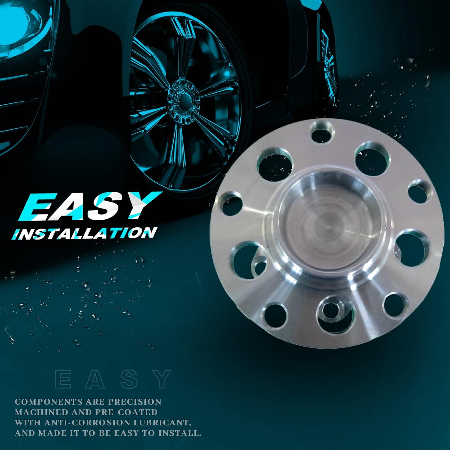 IRONTEK Rear Wheel Hub and Bearing Assembly 512187 Compatible for Audi 1998-2004 A6/1998-2004 A6 Quattro, for Volkswagen 1998-2005 Passat, W/ABS Wheel Hub Assembly 1 PCS