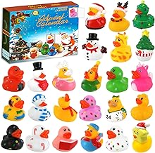 Audasi 24 Pcs Christmas Rubber Duck Advent Calendar 2025, Rubber Ducks Bath Toys 24 Days Christmas Countdown Calendar Novelty Ducks Creative Christmax Gifts for Kids Party Favors Birthday Gift