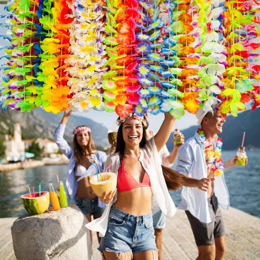 70pcs Hawaiian Luau Leis Decorations, Tropical Party Favors