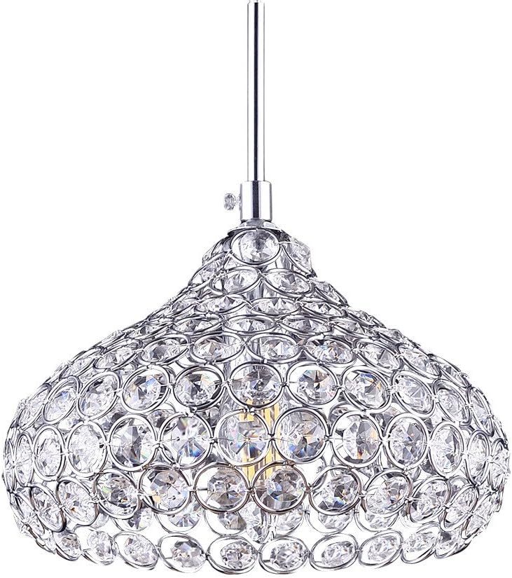 LED Crystal Ceiling Lamp Modern I LED E14 Socket I Ceiling Lamp Chandelier I Office Living Room Bedroom Nursery Kitchen Lamp Silver