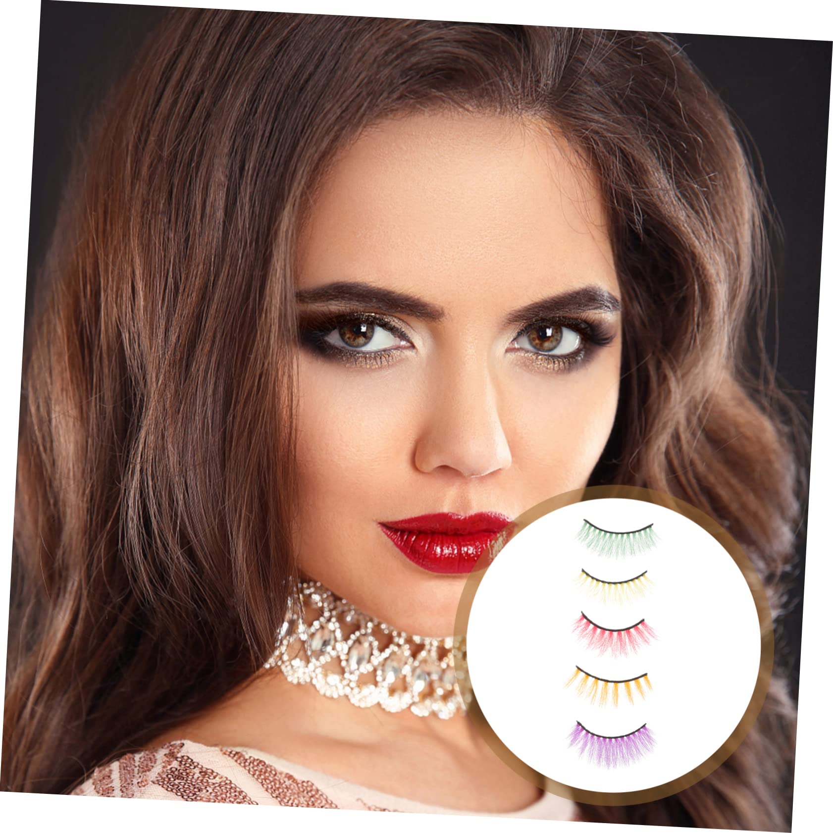 Housoutil 25 Paia ciglia finte colorate ciglia soffici frustata falsa extension ciglia colorate ciglia naturali ciglia cosmetiche estendere 3d Imitazione