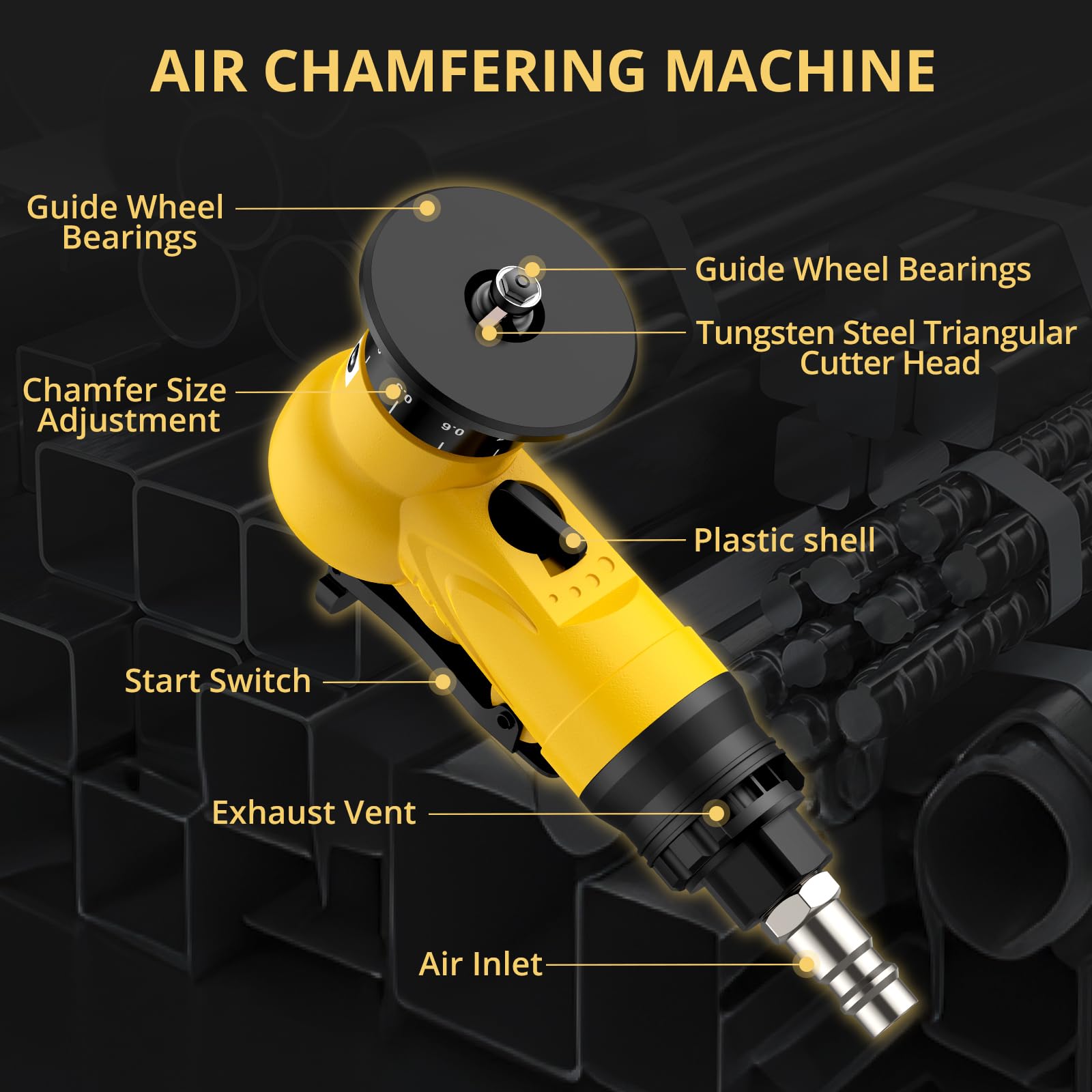AMTOVL Pneumatic Chamfering Tool - 2-in-1 Blades -3 AMTOVL Pneumatic Chamfering Tool - 2-in-1 Blades -3