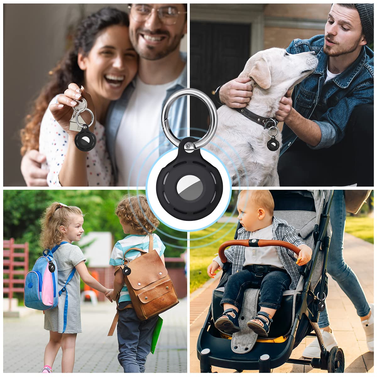 Ainiv Llavero para AirTag, 1 Pieza Llaveros para AirTag Funda Protectora de Silicona, Localizador Keychain Portátil Antipérdida, Protectora Funda Mascotas y Mochilas — view 99