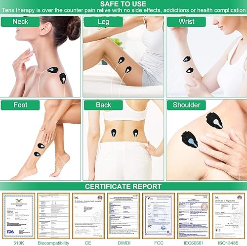 Miniatura 5 de Belifu - Unidad TENS de 4 canales con estimulador muscular electro, completamente aislado con 24 modos independientes, masajeador de pulso Negro