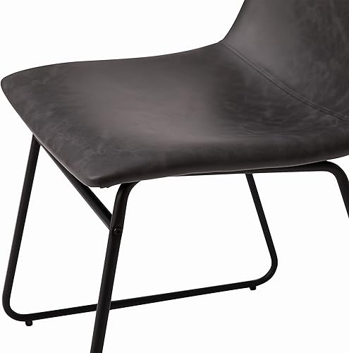 Miniatura 7 de Flash Furniture Butler LeatherSoft - Juego de 2 sillas de altura para mesa de comedor de 18 pulgadas, estilo moderno de mediados de siglo, color