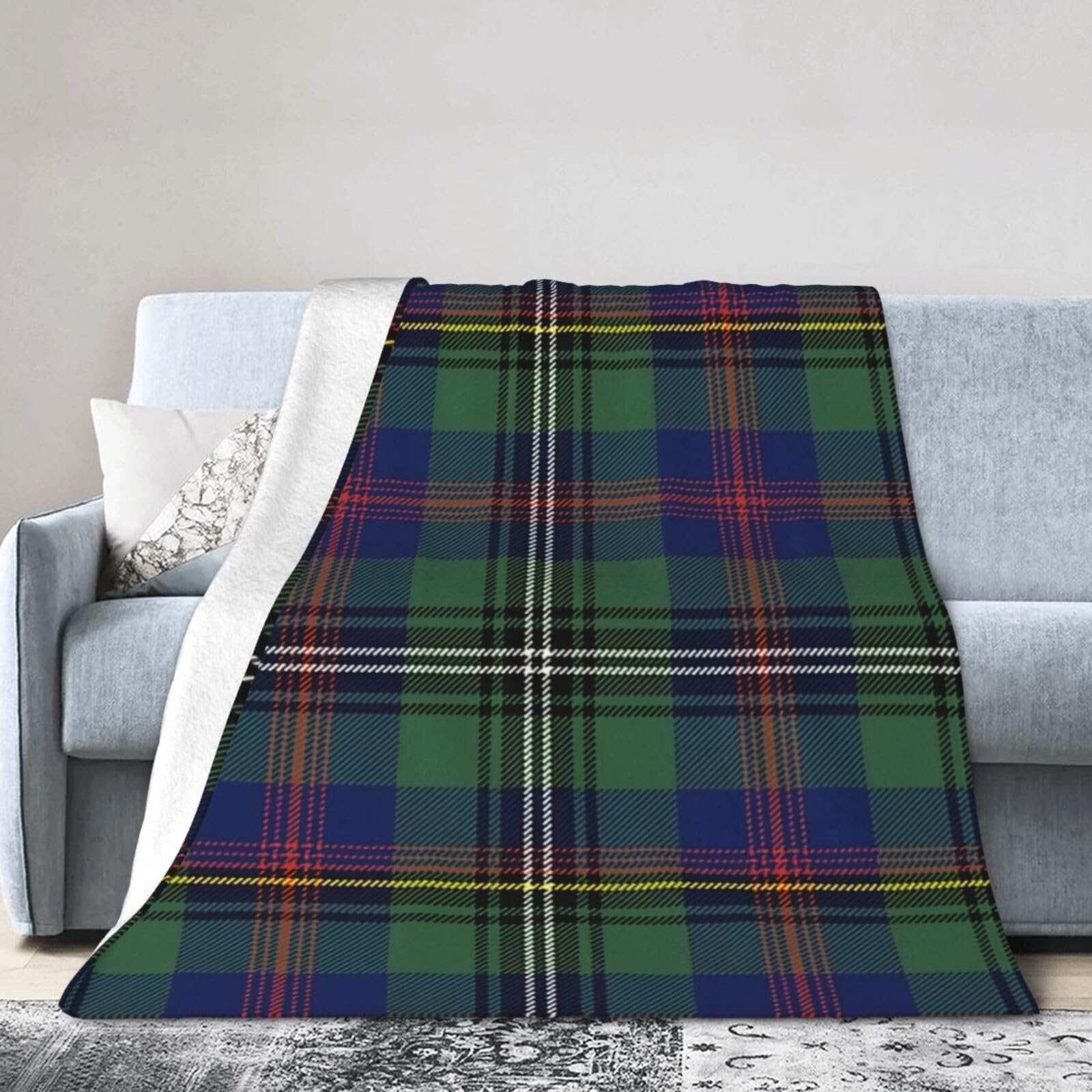 ERTDFXCV Clan Wood Surname Last Name Scottish Clan Tartan Blanket 80"x60"