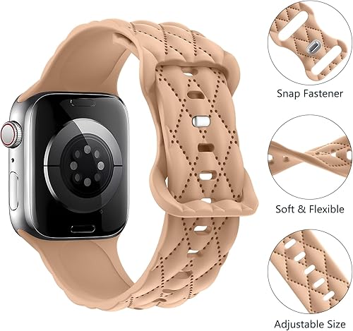 Miniatura 3 de Correa de silicona para Apple Watch Band de 1.732 in 1.575 in 1.772 in 1.614 in 1.929 in, correas para iWatch 1.496 in 1.654 in para mujeres y