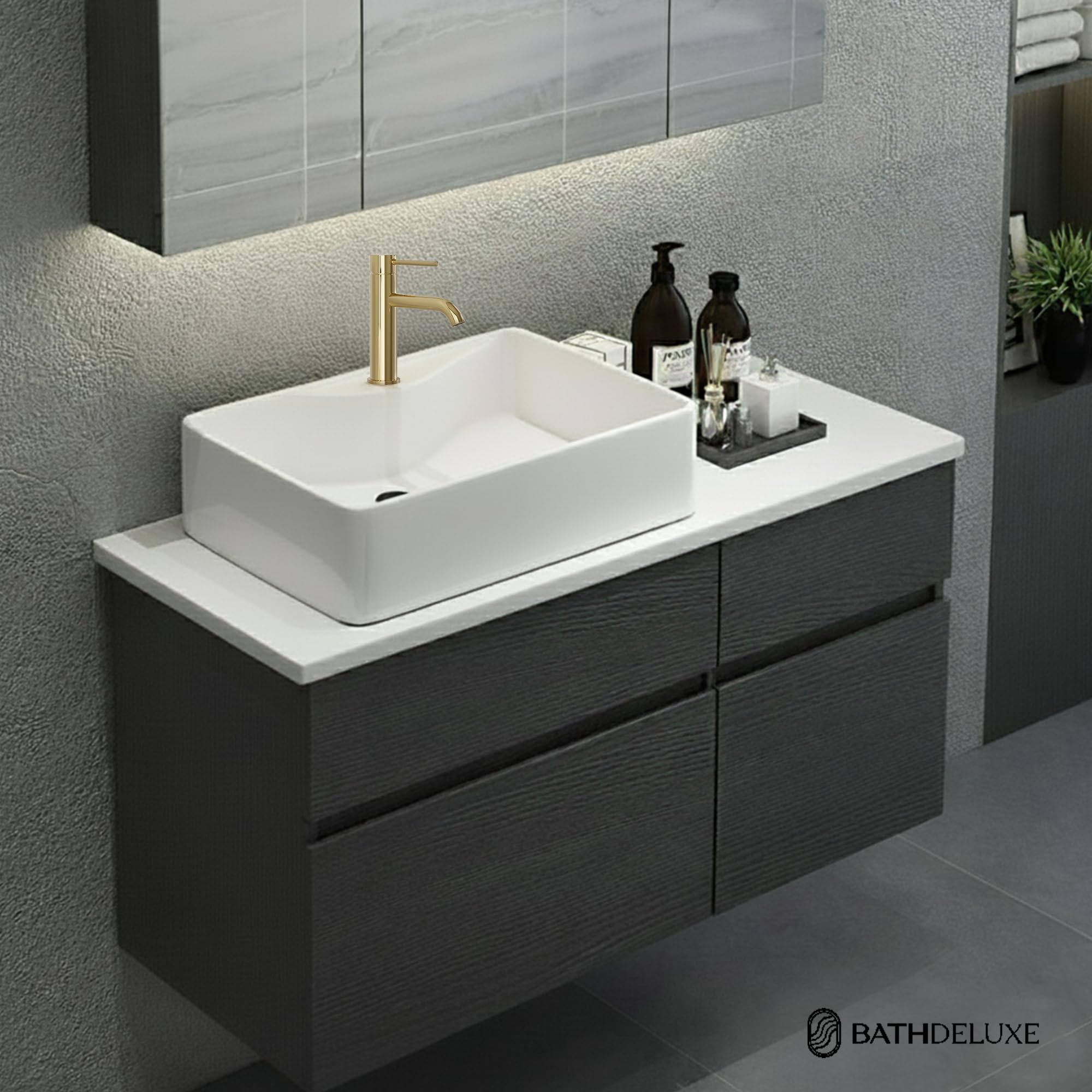 Søvang Wasserhahn Bad – Waschtischarmatur 18,3 cm, Waschbeckenarmatur Messing Glänzend, Anti-Fingerprint & Einfache Montage, Gebürsteter Edelstahl, Modernes Dänisches Design