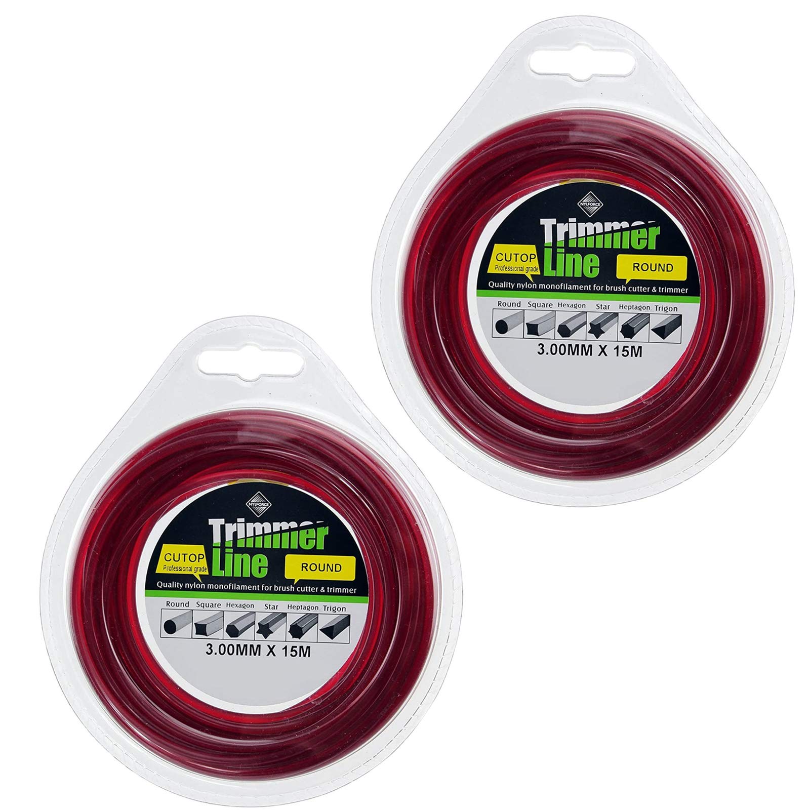 SPARES2GO 3mm Diameter Strimmer Trimmer Brushcutter Spool Refil Line (2 x 15m)