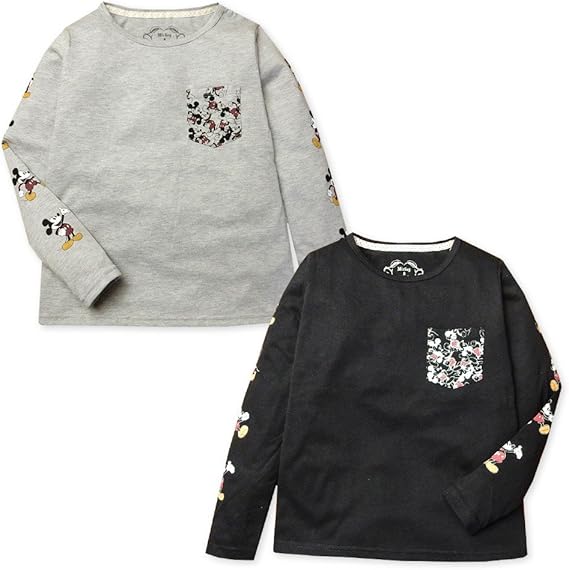 Amazon ブラック 160cm 子供服 女の子 Tシャツ 長袖 Disney ディズニー ミッキー 袖プリント 総柄胸ポケット付 女児 ジュニア Tシャツ カットソー 通販 Amazon ブラック 160cm 子供服 女の子 Tシャツ 長袖 Disney ディズニー ミッキー 袖プリント 総柄胸ポケット付 女児 ジュニア Tシャツ カットソー 通販