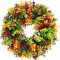 Vista 1 de Decoración de otoño – Corona artificial de otoño de 16 pulgadas – Decoraciones de otoño para Acción de Gracias, Halloween, granja, cosecha