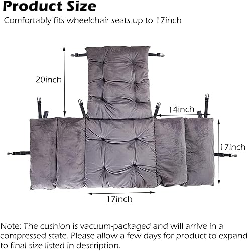 Miniatura 2 de Big Hippo Cojín para silla de ruedas de 17 x 17 pulgadas, cojines suaves para asiento de silla de ruedas, alivio del dolor, cómodos cojines para