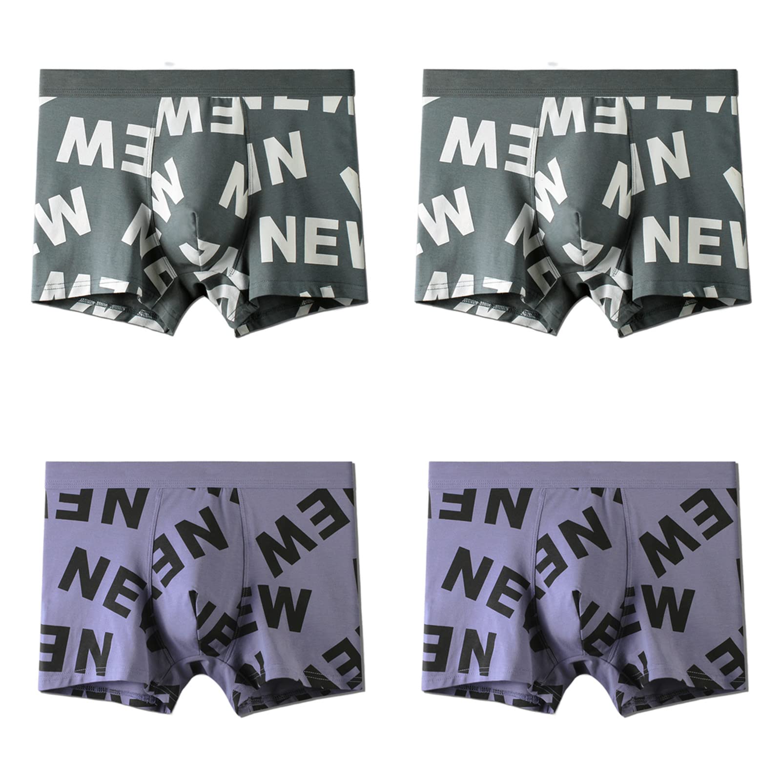 Boxershorts Männer in großen Größen Herrenmodal-Drucken Boxer-Slips 1 Pack 4 Pack L-3Xl 50-90Kg-4-Pack Set 5,3XL