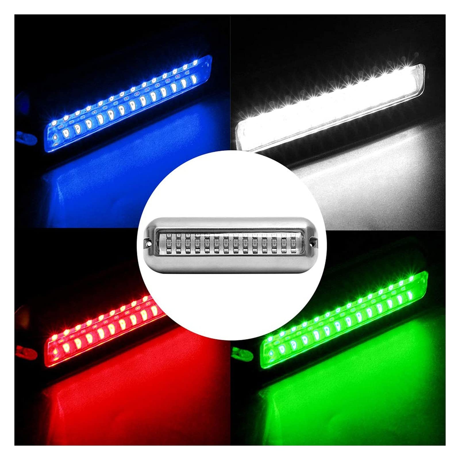 27. GUIDATO PONTOOM IN ACCIAIO INOSSIDABILE PUZZOLA ACQUISTA INDRESSO PONTOON BARCHE ACCESSORI BARCA LIGHT impermeabile marino luce Per la navigazione e la pesca(White)