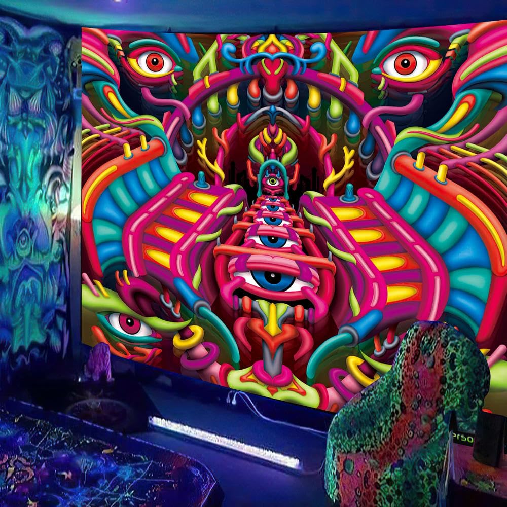 Arazzo Blacklight Che Brilla Al Buio Festa Luminosa Reattiva Agli Uv Paesaggio Montano Mistico Arazzo Appeso Decorazione Murale Per Soggiorno Camera P18078861