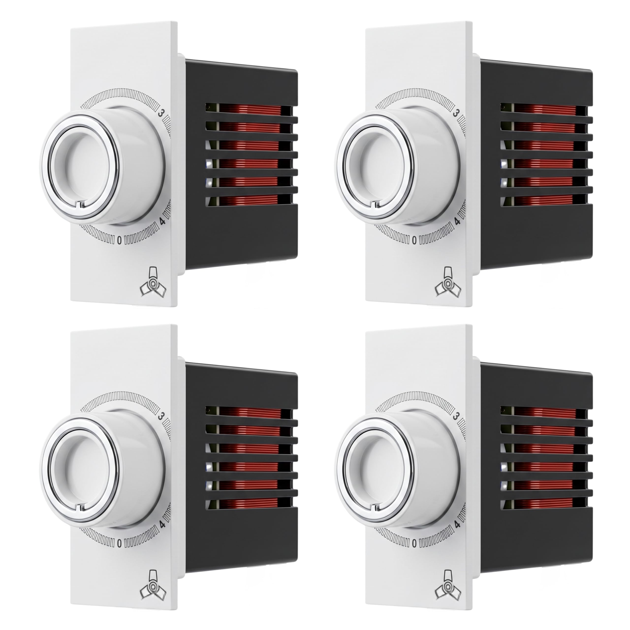 Modular Anchor Roma Compatible Fan Regulator Hum Free Capacitance Type 4 Step Speed Controller Safe Fire Retardant Polycarbonate 1 Module 100W 240V (WHITE, PACK OF 4)-image-5