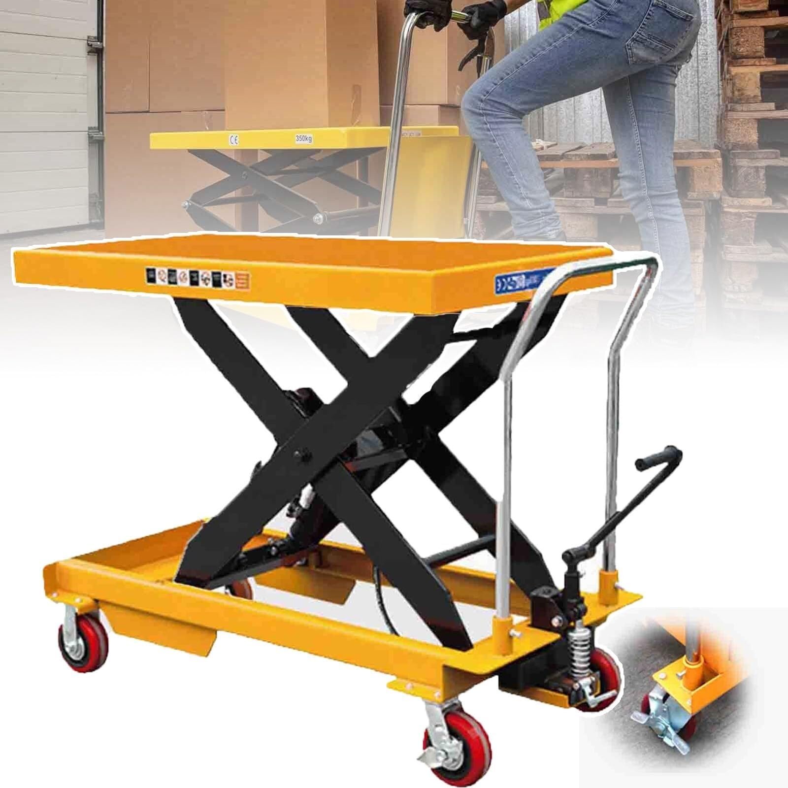Elevador hidráulico con pedal | Herramienta de altura ajustable para elevación fácil | Ideal para talleres, garajes y uso doméstico (800 kg, 1,5 m)