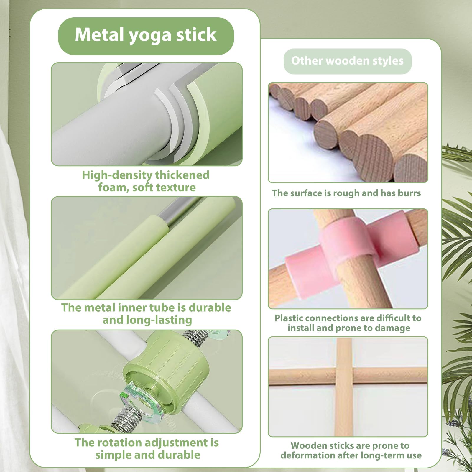 Bâtons De Yoga 80 cm Correcteur de Posture Redresseur de Dos Équipement Fitness
