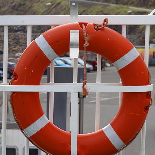 Miniatura 8 de YARNOW Soporte de boya de anillo de acero inoxidable, soporte de herradura marina, soporte de anillo de vida para boya salvavidas, gancho grande en