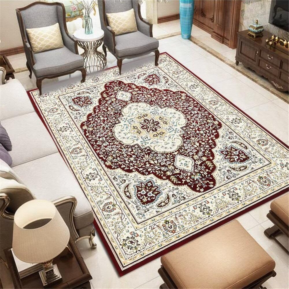 Grand tapis entrée géométrique floral pour sublimer votre chambre