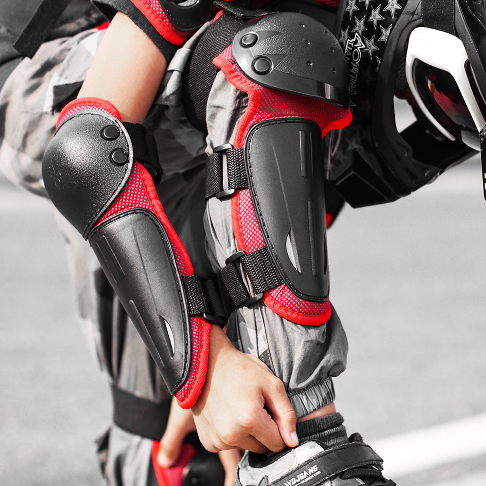 Ellbogen- und Knieschoner-Sets für Kinder verschleißfeste schlagfeste und stoßdämpfende Knie- und Ellbogenschützer für Offroad-Einsätze zum Skaten Radfahren Dirtbiken Rollerblading