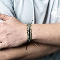 Vista 354 de Handmade Natural Stone Beaded Healing Bracelet Gift for Men Adjustable Rope String Bracelet (picasso jasper, Adjustable)