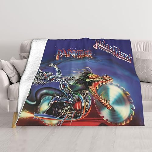 Judas - Manta de metal con banda de sacerdote, refrescante, ligera, acogedora, transpirable, se adapta a sofá, dormitorio, campamento, uso durante