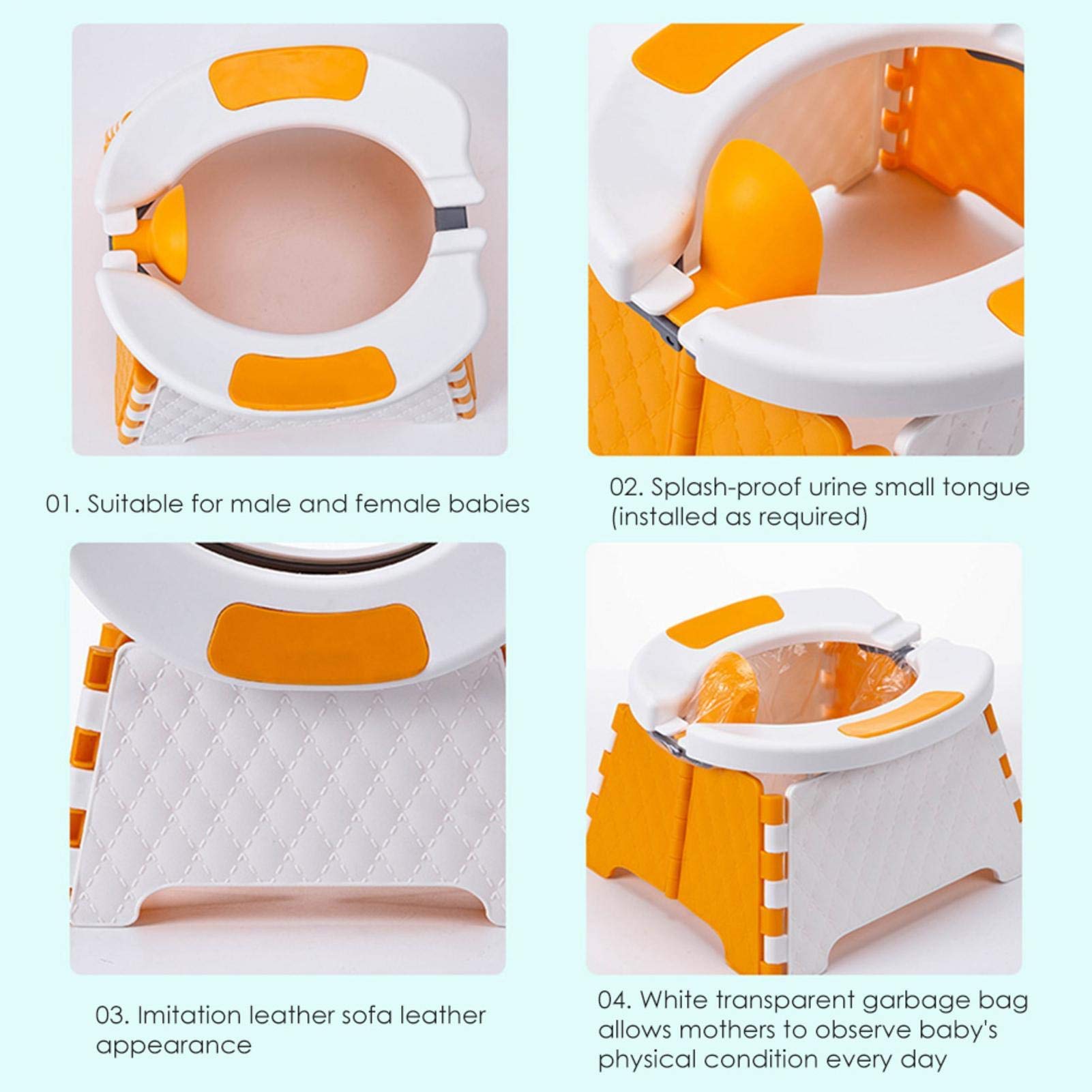 zaizai Taburete De Inodoro Plegable Portátil para Automóvil, Orinal De Viaje para Adultos, Niños, Inodoro De Emergencia Móvil, Asiento De Inodoro, Inodoro Portátil para Automóvil,Inodoro De Camping
