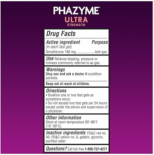 Miniatura 7 de Phazyme Alivio ultra fuerte de gases y hinchazón  Funciona en minutos  12 geles rápidos