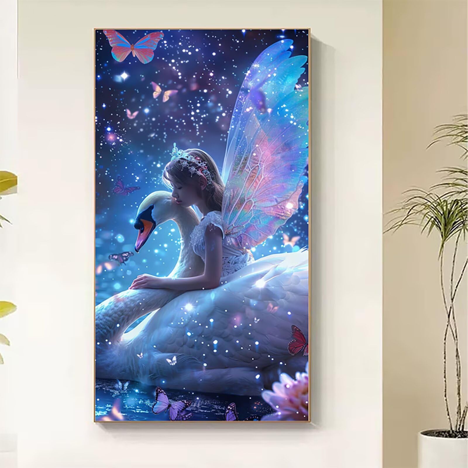 Dipingere con i Numeri Adulti Oca, Dipingere con i Numeri Elfo, Fai da te Paint by Numbers per Principianti, Hobby Creativi Adulti, Painting by Numbers per Decorazioni Casa Regalo 80x160cm X-7005