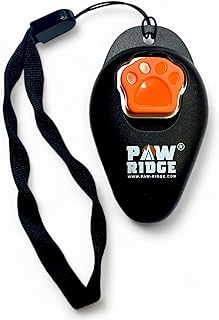 PAW RIDGE PRO CLICKER -Dog Training Clicker CLICKER - Perfect for Clicker Training - Behaviour Training - Training Clicker for Dogs, Reinforce Positive Behaviour, Comfortable to hold (BLACK/ORANGE)