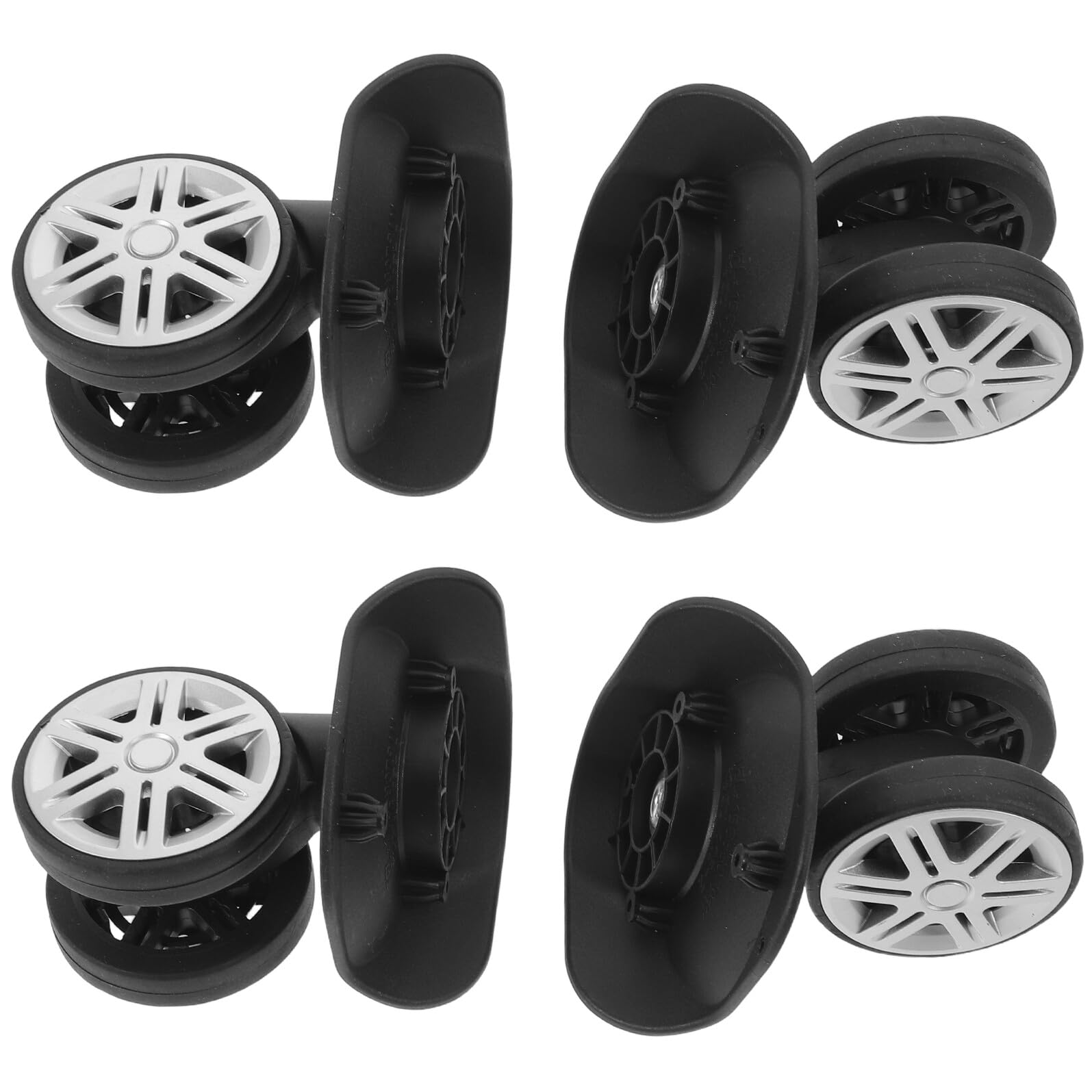Juego de 4 Pares de Ruedas Silenciosas Aplicables para Maletas Ruedas Giratorias de Goma de Repuesto Kit de Reemplazo para Carritos de Equipaje Desplazamiento Silencioso y Alta