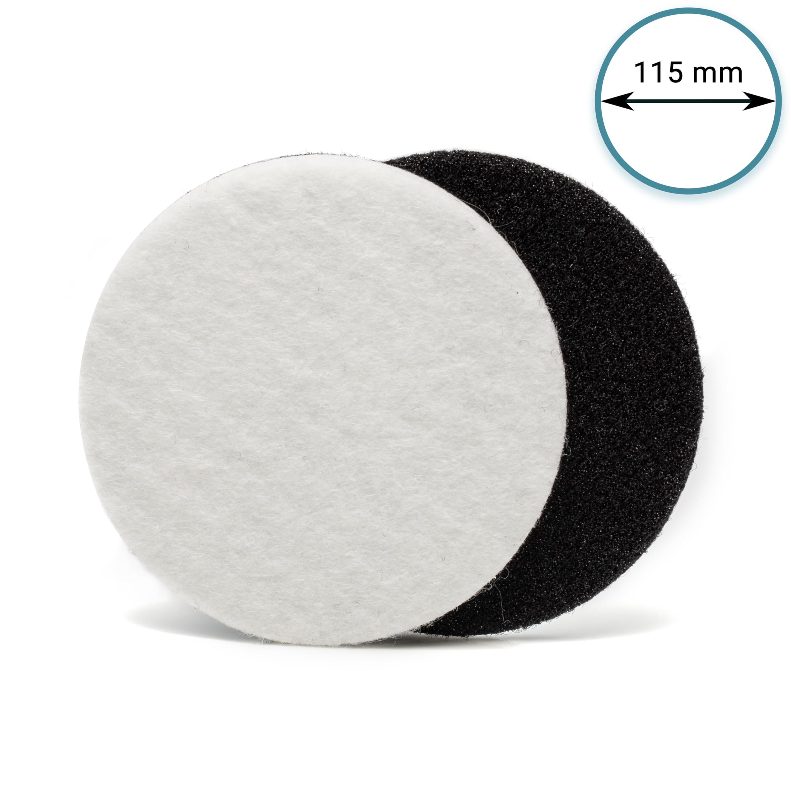 GLASS POLISH PRO Tampons de Polissage en Feutre 115 mm (4.5”) – Lot de 10 | Pour le polissage du verre à l’oxyde de cérium, des métaux, des plastiques, la rénovation des phares et du vernis