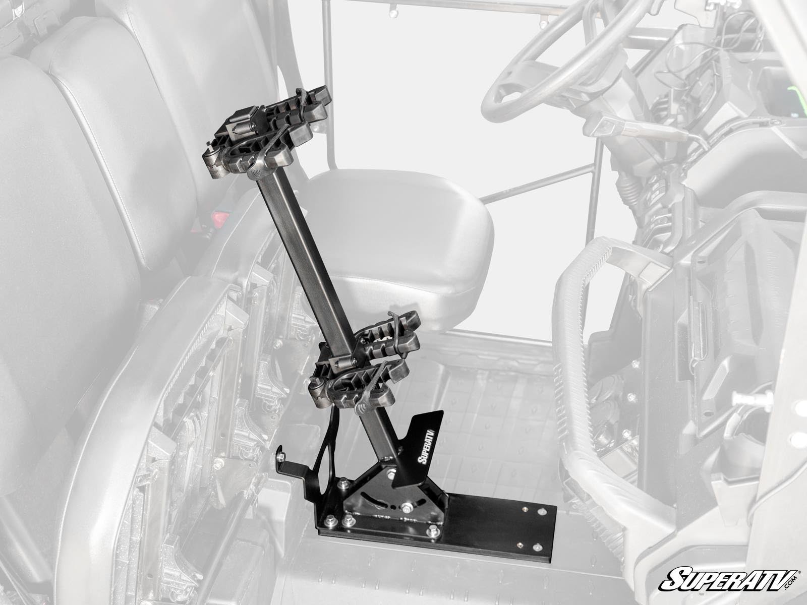 SuperATV Can-Am Defender Floor-Mounted Dual Long Gun Holder | Adjustable, Easy-Install Firearms Rack for Hunting & Transport