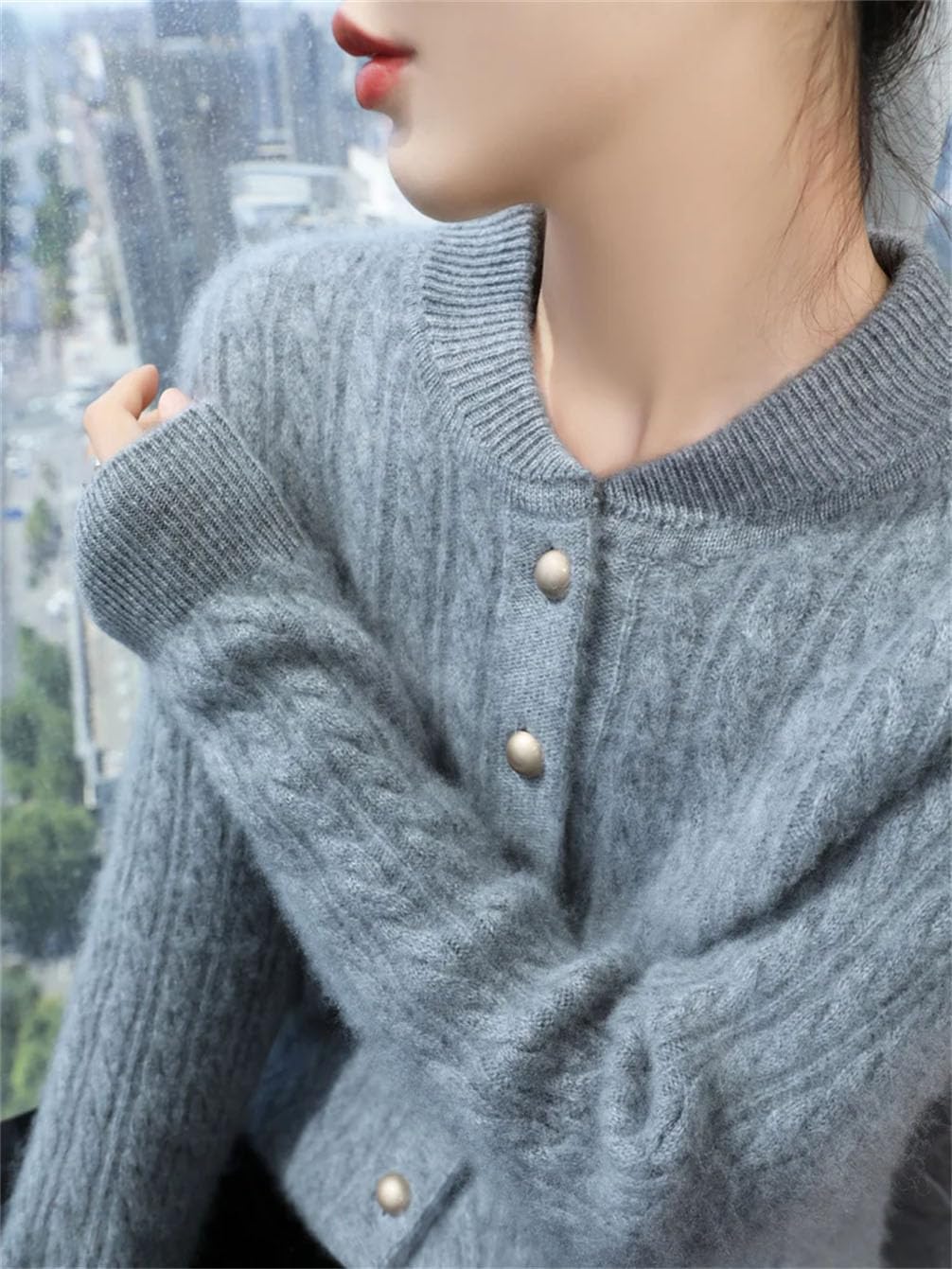 Maglione da donna lavorato a maglia a trecce maglione spesso maglione di lana maglieria maglione