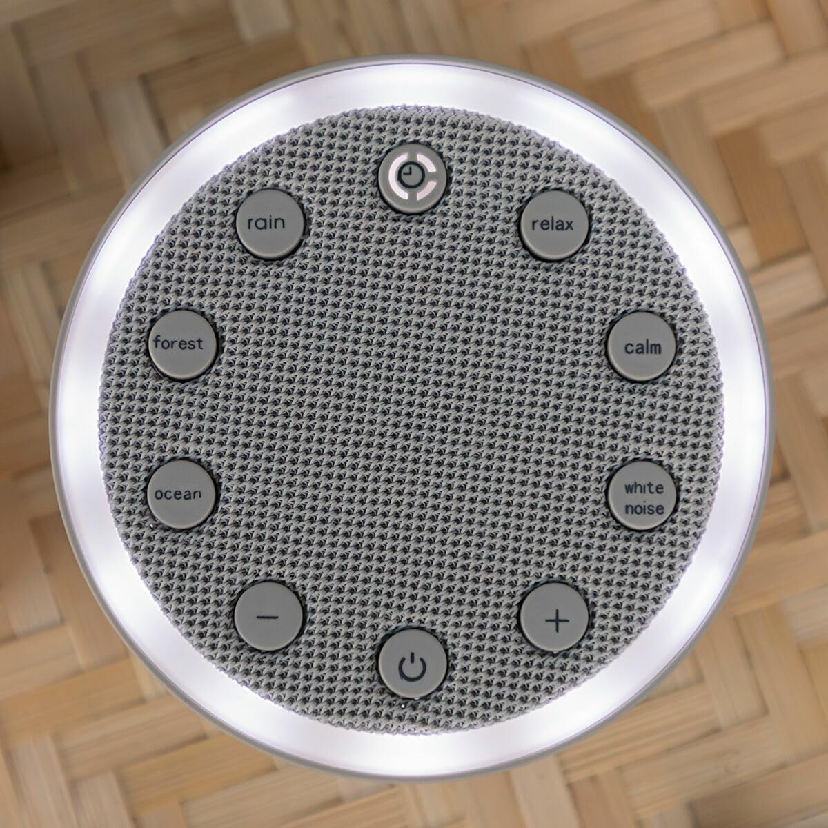 InnovaGoods® Máquina de Relajación con Luz y Sonido para Dormir, 2 modos de iluminación Fija o secuencial, 6 sonidos predefinidos, Maquina de relajacion Apagado automático.