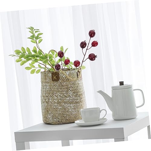 Miniatura 5 de ABOOFAN 3 piezas de esquejes de granada simulados, decoración de frutas, flores artificiales para decoración de árbol de Navidad, mini agujas de