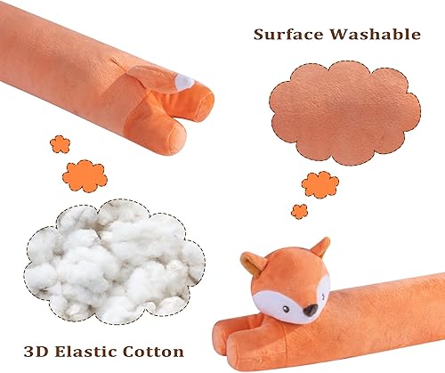 Miniatura 4 de My OLi Tope de corrientes de aire para debajo de la puerta de 36 pulgadas, diseño de zorro, resistente, bloqueador de corrientes de aire, ruido,