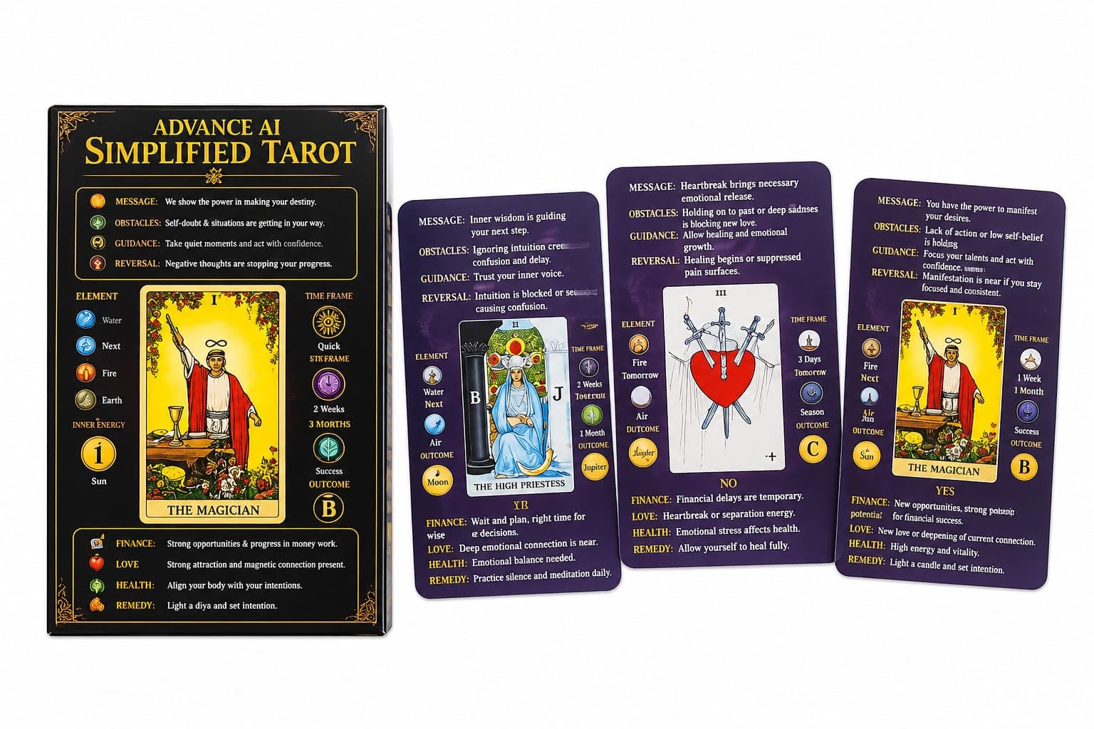 Advance AI Simplified Tarot by Sukhwinder Singh | Tarot Cards Deck with Meaning Guide | Beginner Oracle Cards for Fortune Reading, Spiritual Guidance, Meditation, Self Discovery & Positive Energy-image-41