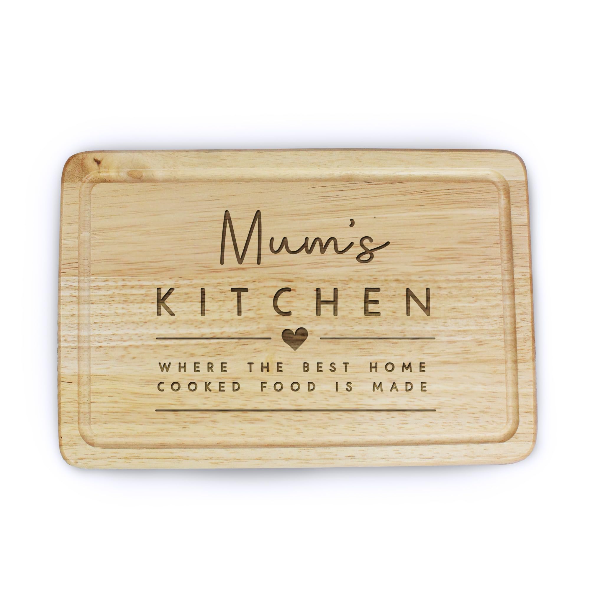 eBuyGB Mum’s Kitchen Wooden Cutting Chopping Board, Where The Best Home Cooked Food is Made, Mum Birthday Gift