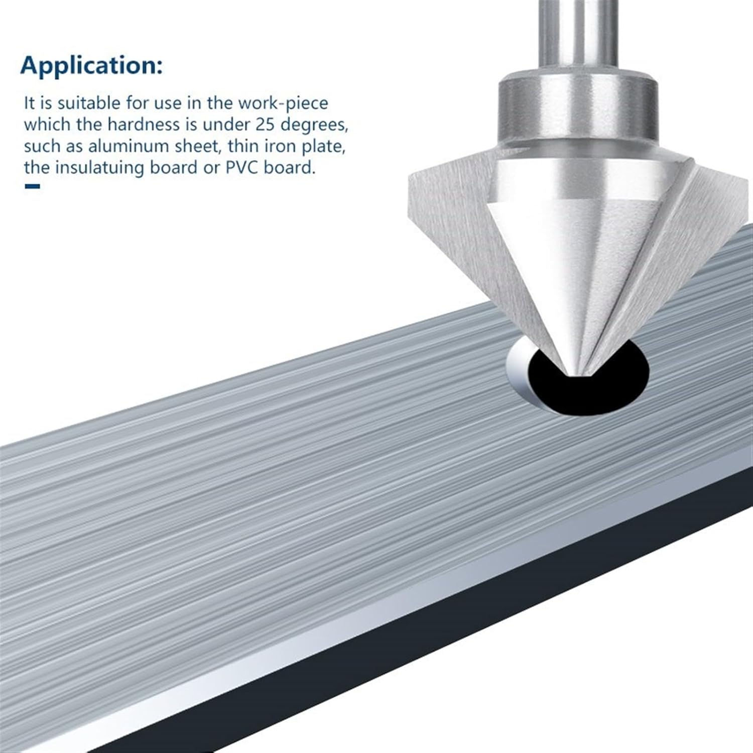 90 Degrees Chamfering Cutter 4.5-50mm Countersink Drill Bit 3 Flute High Speed Steel Wood Metal Hole Drilling Tool 1pcs(8.3mm) DIOBFZFY