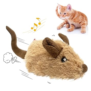 Gigwi Squeaking Cat Toy Mouse Brown Color