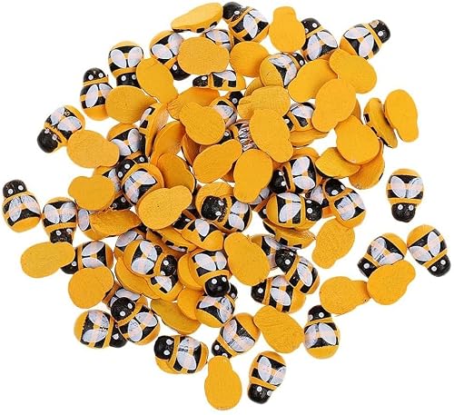 Mausong Pack Of 200 Tiny Wooden Bee Flatback Embellishment For Craft Scrapbooking Diy Decor #TOP13