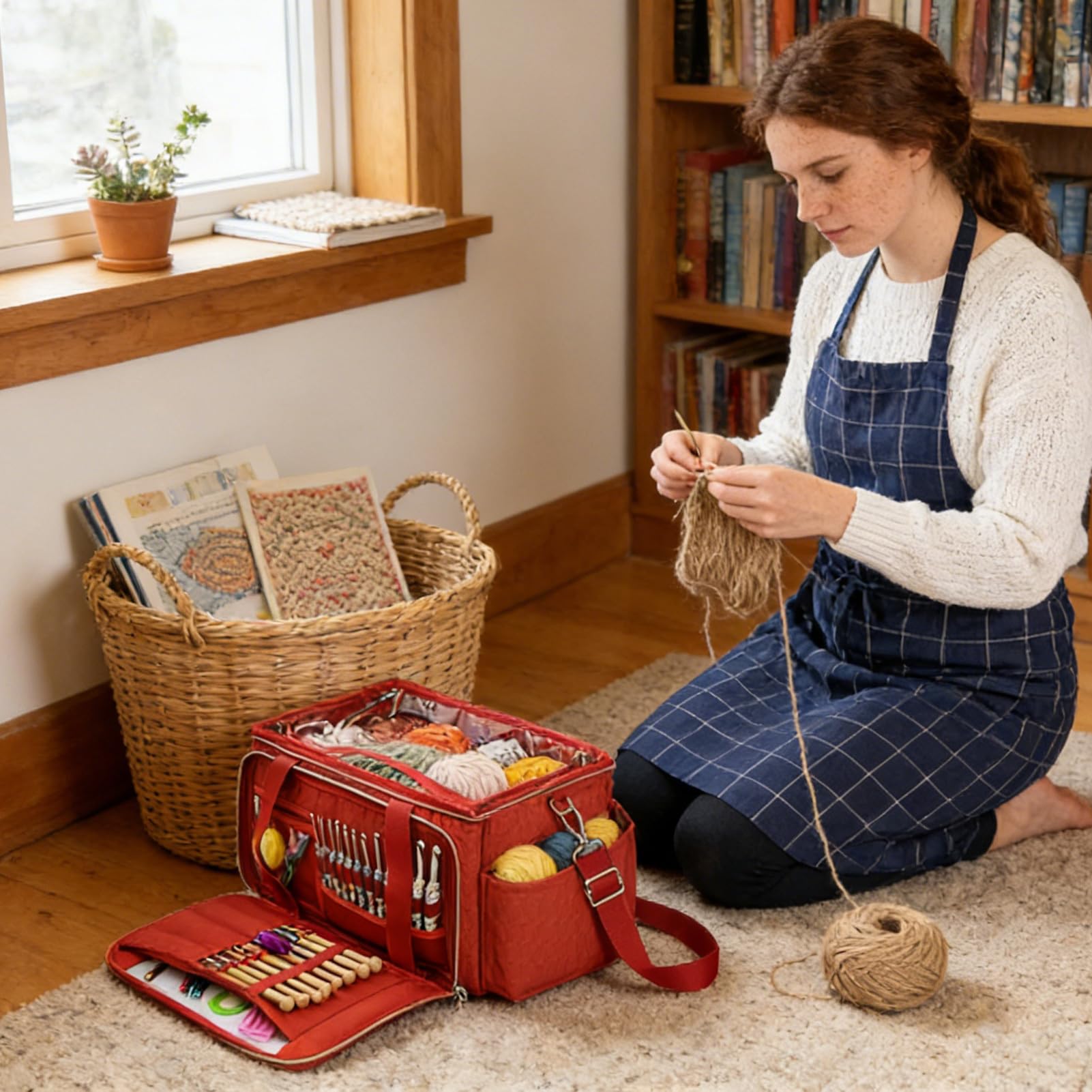 Torba Do Przechowywania Włóczek Organizer Z Przegródkami O Dużej Pojemności