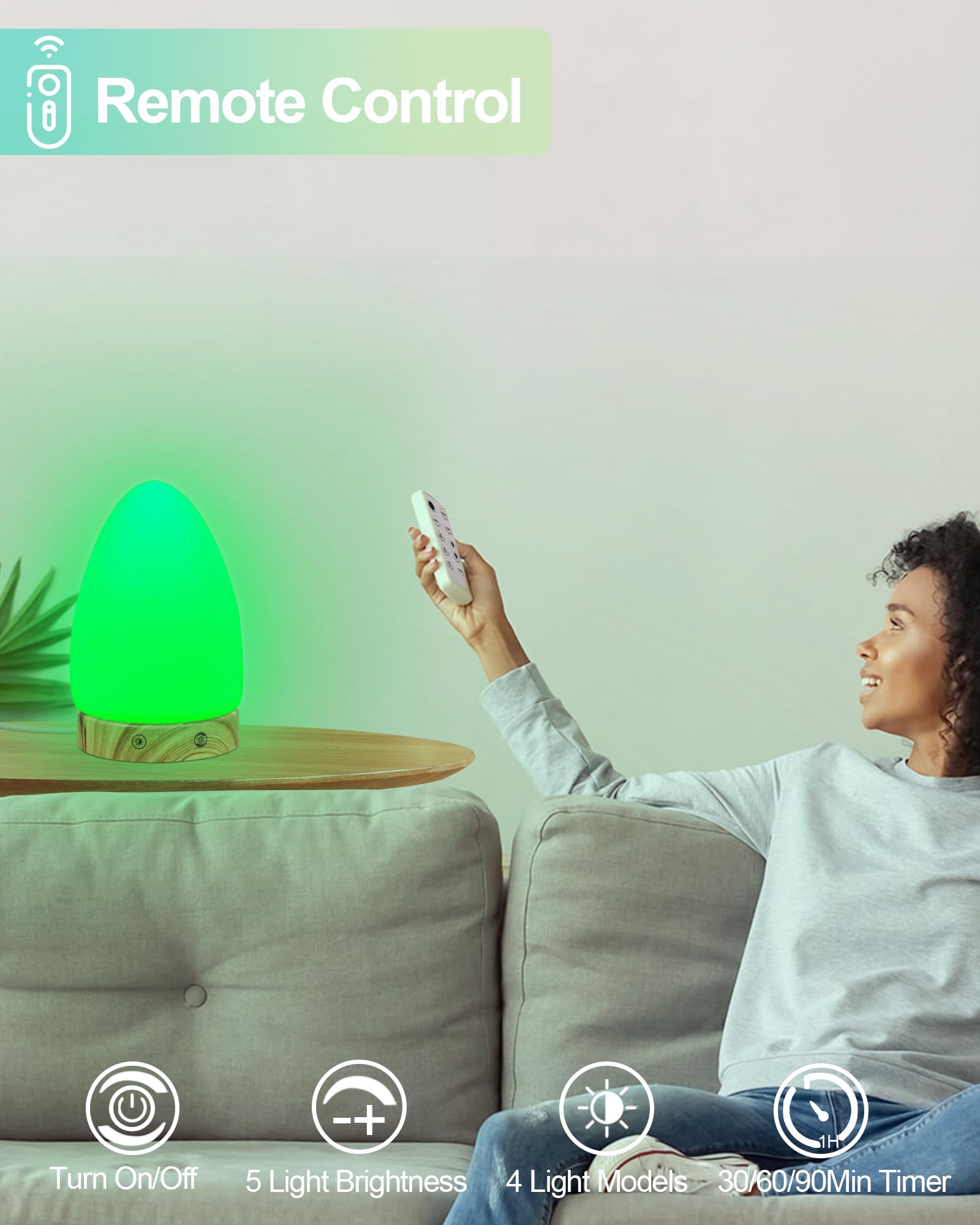 Lámpara de terapia de luz verde para migrañas, dolores de cabeza, insomnio, luz de sueño, sensibilidad, alivio de la ansiedad, 520 nm, banda estrecha, LED verde, multimodo, cálido, natural, luz blanca