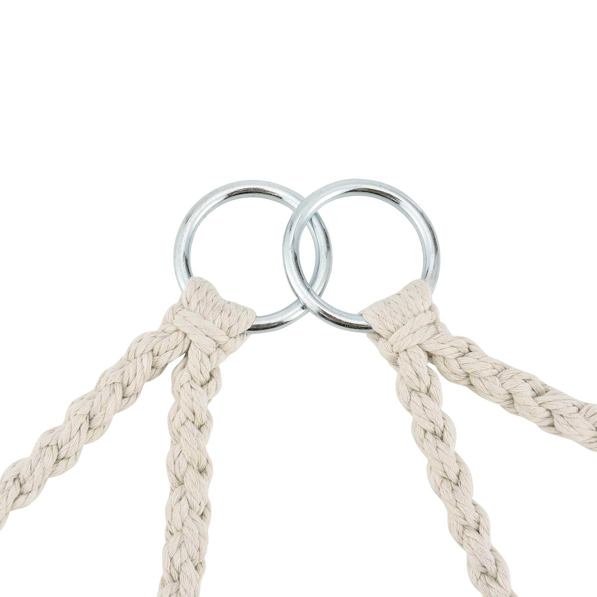 Poltrona Sospesa con Cuscini Altezza Completa di Sostegno 135 cm Altalena Relax Poltrona Appendibile per Interno/Esterno - Supporto Fino a 150 kg - Color Crema